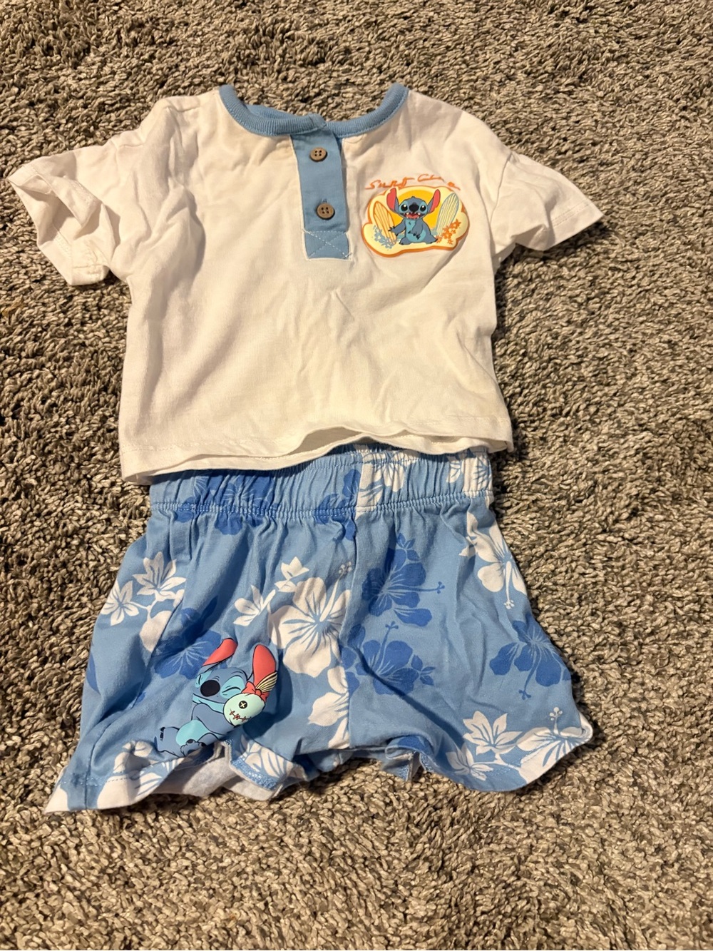 Disney Lilo & Stitch Blue Floral Kids Set
